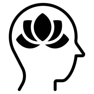 Stres Rahatlatma Simgesi, Beyaz Arkaplanda Basit Vektör İllüstrasyonu