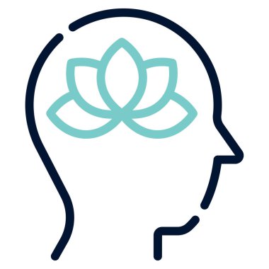 Stres Rahatlatma Simgesi, Beyaz Arkaplanda Basit Vektör İllüstrasyonu