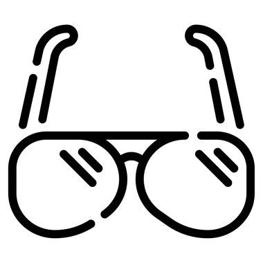 Güneş Gözlüğü Simgesi, Beyaz Arkaplanda Basit Vektör İllüstrasyonu