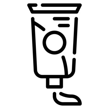 Güneş kremi Simgesi, Beyaz Arkaplanda Basit Vektör İllüstrasyonu