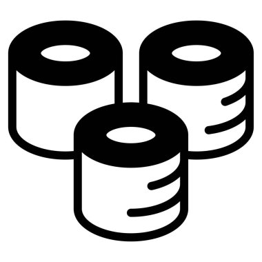 Suşi Simgesi, Beyaz Arkaplanda Basit Vektör İllüstrasyonu