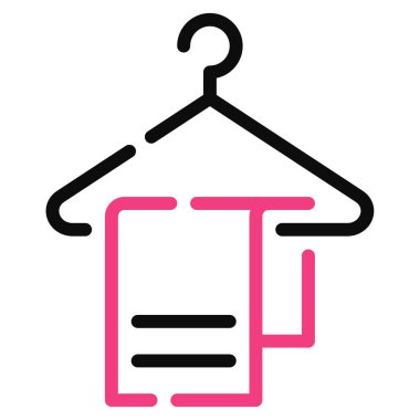 Havlu Kancası Simgesi, Beyaz Arkaplanda Basit Vektör İllüstrasyonu