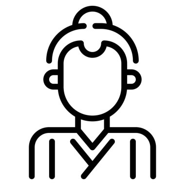 Ukiyo Simgesi, Beyaz Arkaplan Basit Vektör İllüstrasyonu