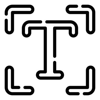 Tipografi Simgesi, Beyaz Arkaplan Üzerine Basit Vektör İllüstrasyonu
