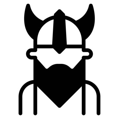 Viking Simgesi, Beyaz Arkaplanda Basit Vektör İllüstrasyonu