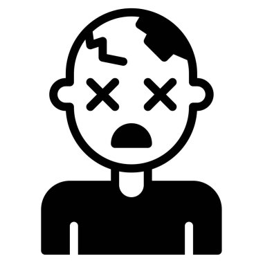 Zombi Simgesi, Beyaz Arkaplanda Basit Vektör Resimleri