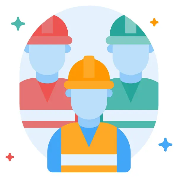 İşçi Sendikası Simgesi, Beyaz Arkaplan Üzerine Basit Vektör İllüstrasyonu 