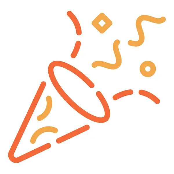 Popper Simgesi, Beyaz Arkaplanda Basit Vektör İllüstrasyonu 