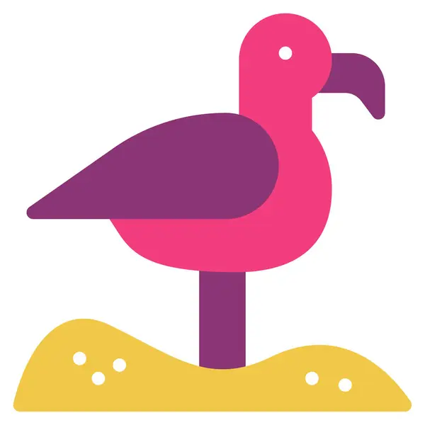 Martı Simgesi, Beyaz Arkaplanda Basit Vektör İllüstrasyonu