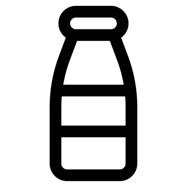 Süt Simgesi, Beyaz Arkaplanda Basit Vektör İllüstrasyonu