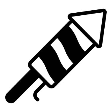 Havai fişek Simgesi, Beyaz Arkaplanda Basit Vektör İllüstrasyonu