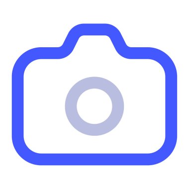 Kamera simgesi, beyaz arkaplanda basit vektör illüstrasyonu