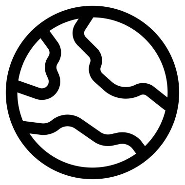 Küresel Simge, Beyaz Arkaplanda Basit Vektör İllüstrasyonu