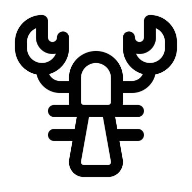 Istakoz Simgesi, Beyaz Arkaplanda Basit Vektör İllüstrasyonu