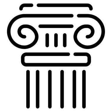 Arkeoloji Simgesi, Beyaz Arkaplan Üzerine Basit Vektör İllüstrasyonu  