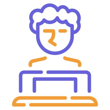 Heykel Simgesi, Beyaz Arkaplanda Basit Vektör İllüstrasyonu