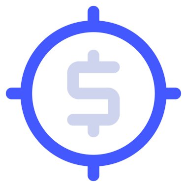 Finansal Hedef Simgesi, Beyaz Arkaplanda Basit Vektör İllüstrasyonu