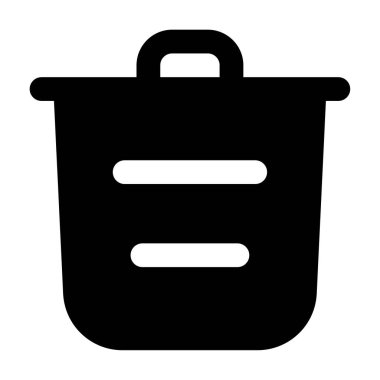 Çöp Simgesi, Beyaz Arkaplanda Basit Vektör İllüstrasyonu