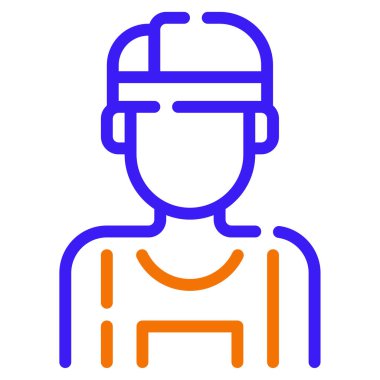 Atletizm Simgesi, Beyaz Arkaplanda Basit Vektör İllüstrasyonu