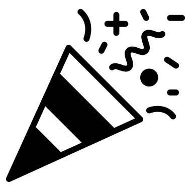 Kutlama Simgesi, Beyaz Arkaplanda Basit Vektör İllüstrasyonu