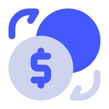 Para Birimi Değişim Simgesi, Beyaz Arkaplanda Basit Vektör İllüstrasyonu