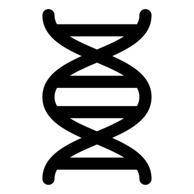 Beyaz Arkaplanda DNA Simgesi, Basit Vektör İllüstrasyonu  