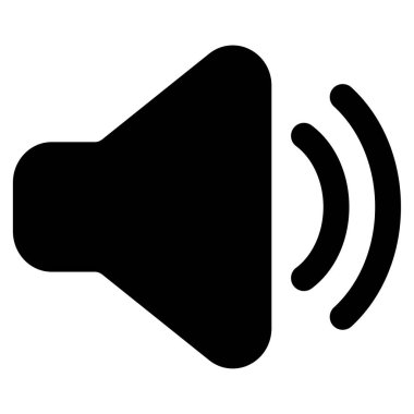 Hoparlör simgesi, beyaz arkaplan üzerindeki basit vektör illüstrasyonu