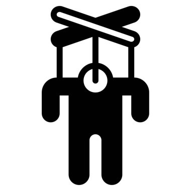 Kukla Simgesi, Beyaz Arkaplanda Basit Vektör İllüstrasyonu