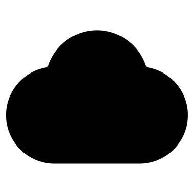 Bulut simgesi, beyaz arkaplanda basit vektör çizimi