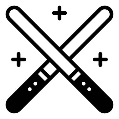 Parıltı Çubukları Simgesi, Beyaz Arkaplanda Basit Vektör İllüstrasyonu