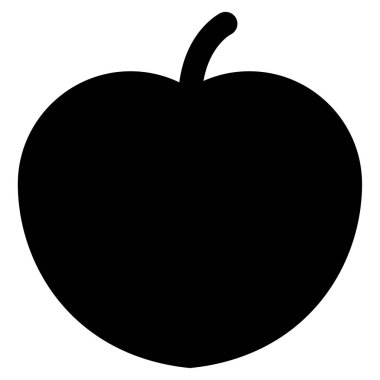 Şeftali Simgesi, Beyaz Arkaplanda Basit Vektör İllüstrasyonu