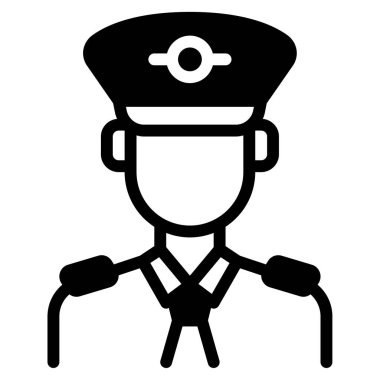 Pilot Simgesi, Beyaz Arkaplanda Basit Vektör Resimleri