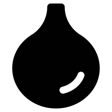 Soğan Simgesi, Beyaz Arkaplanda Basit Vektör İllüstrasyonu