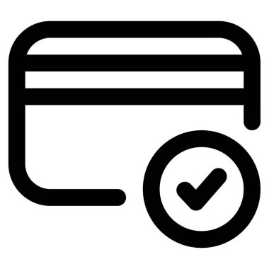 Kredi Kart Simgesi, Beyaz Arkaplanda Basit Vektör İllüstrasyonu