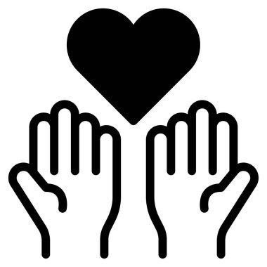 Merhamet Simgesi, Beyaz Arkaplanda Basit Vektör İllüstrasyonu