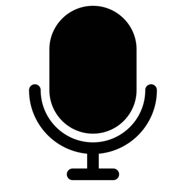 Mikrofon Simgesi, Beyaz Arkaplanda Basit Vektör İllüstrasyonu