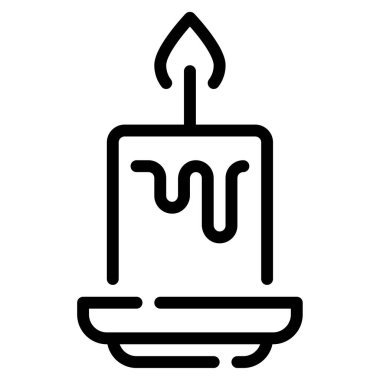 Mum Simgesi, Beyaz Arkaplanda Basit Vektör İllüstrasyonu