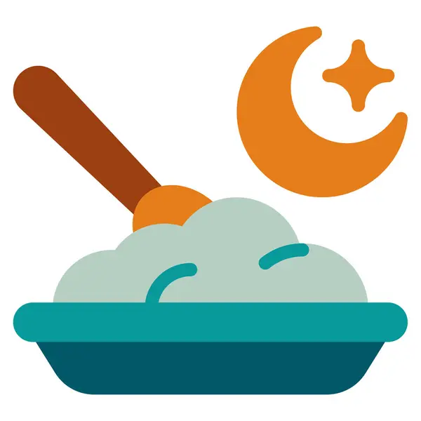 Suhoor Menü Simgesi, Beyaz Arkaplanda Basit Vektör İllüstrasyonu