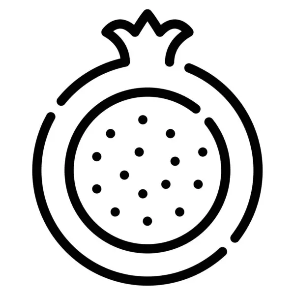 Nar Simgesi, Beyaz Arkaplanda Basit Vektör İllüstrasyonu