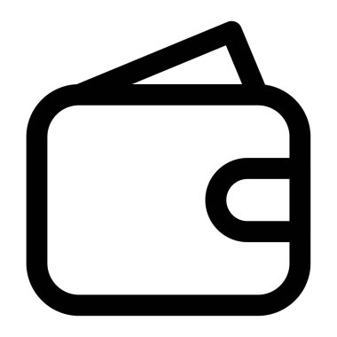 Kart Simgesi ile Cüzdan, Beyaz Arkaplan Basit Vektör İllüstrasyonu