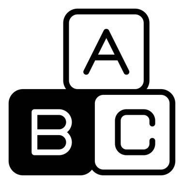 ABC Blokları Simge, Beyaz Arkaplanda Basit Vektör İllüstrasyonu