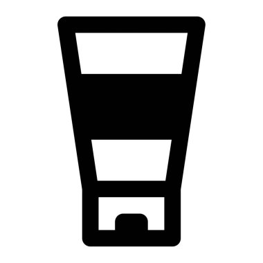 Güneş kremi Simgesi, Beyaz Arkaplanda Basit Vektör İllüstrasyonu