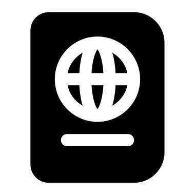 Pasaport Simgesi, Beyaz Arkaplanda Basit Vektör İllüstrasyonu