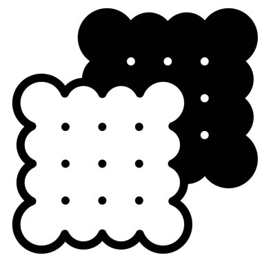 Bisküvi Simgesi, Beyaz Arkaplanda Basit Vektör İllüstrasyonu