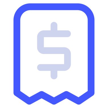 Fatura Simgesi, Beyaz Arkaplanda Basit Vektör İllüstrasyonu