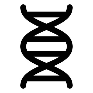 Beyaz Arkaplanda DNA Simgesi, Basit Vektör İllüstrasyonu  