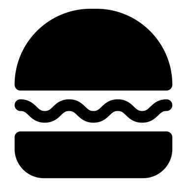 Burger Simgesi, Beyaz Arkaplanda Basit Vektör Resimleri