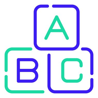 ABC Blokları Simge, Beyaz Arkaplanda Basit Vektör İllüstrasyonu