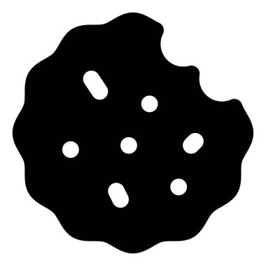 Kurabiye Simgesi, Beyaz Arkaplanda Basit Vektör İllüstrasyonu