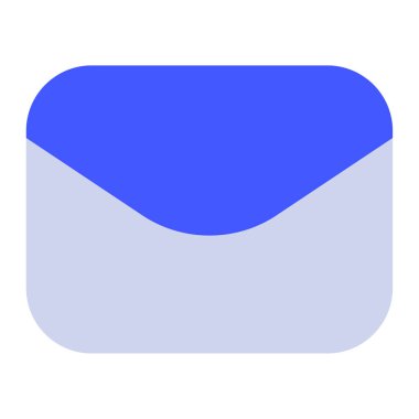 E- posta Simgesi, Beyaz Arkaplanda Basit Vektör İllüstrasyonu